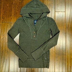 V-Neck Dark Gray Thermal Sweatshirt